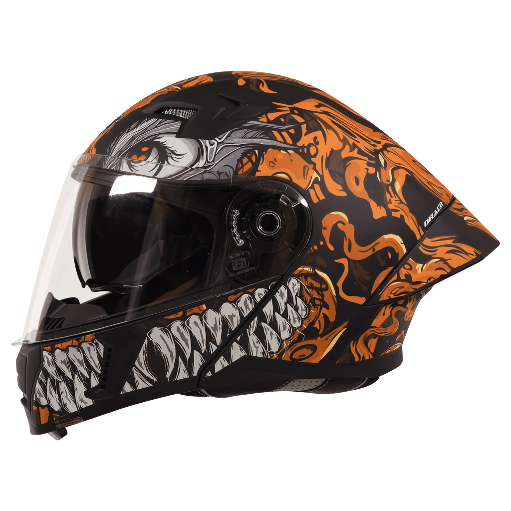STEELBIRD Sba 20 Draco Black Orange Full Face Helmet