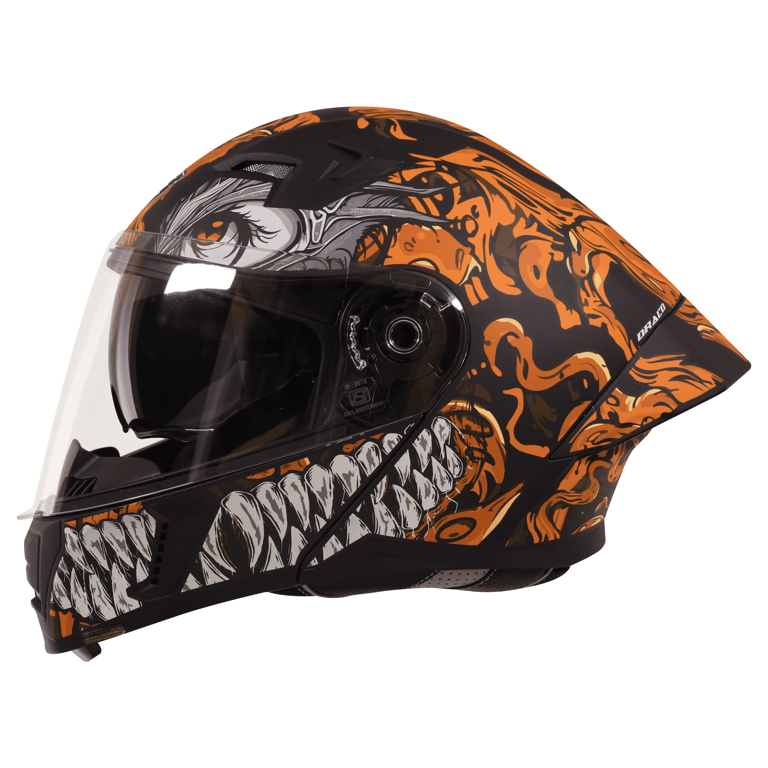 STEELBIRD Sba 20 Draco Black Orange Full Face Helmet