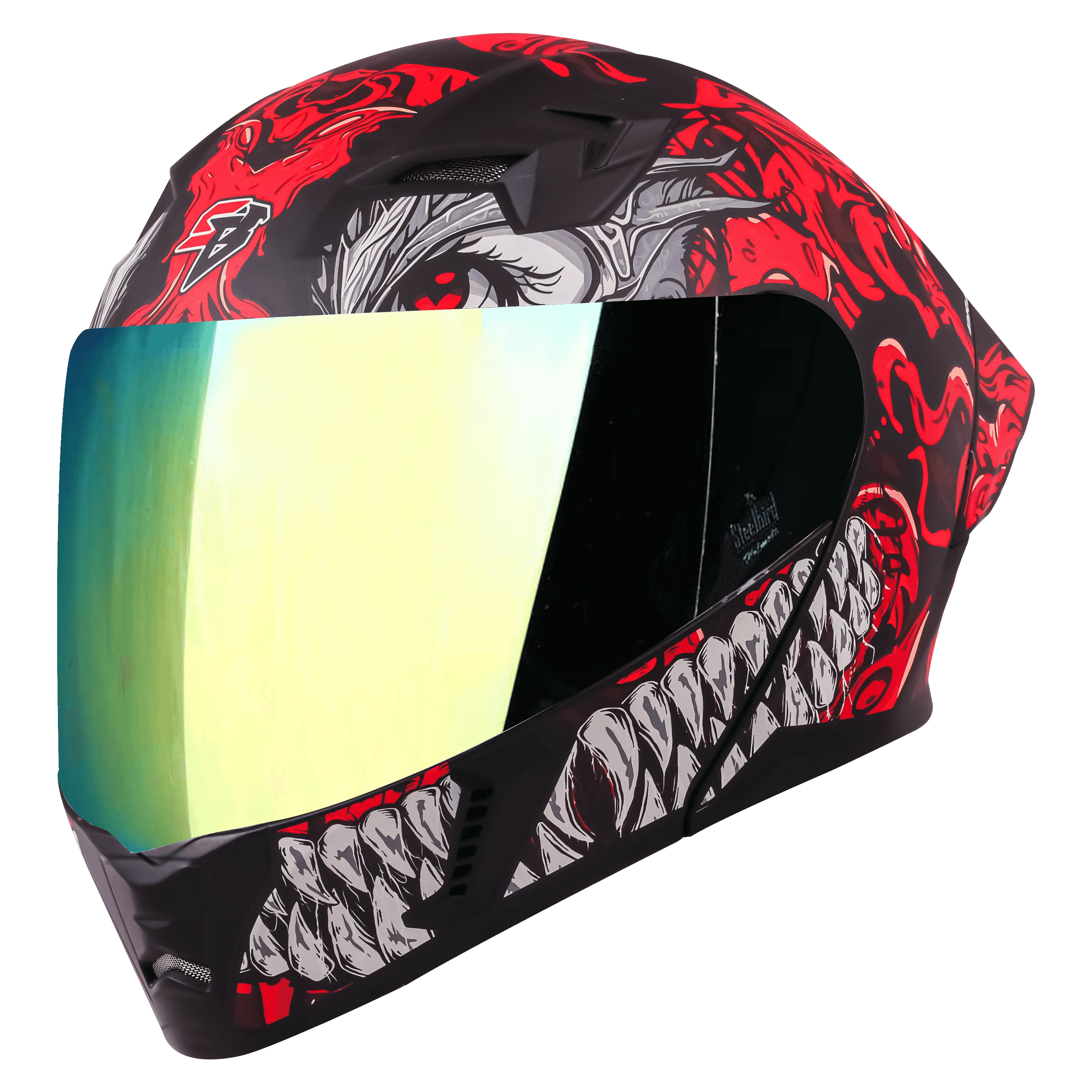 STEELBIRD Sba 20 Draco Black Red Full Face Helmet