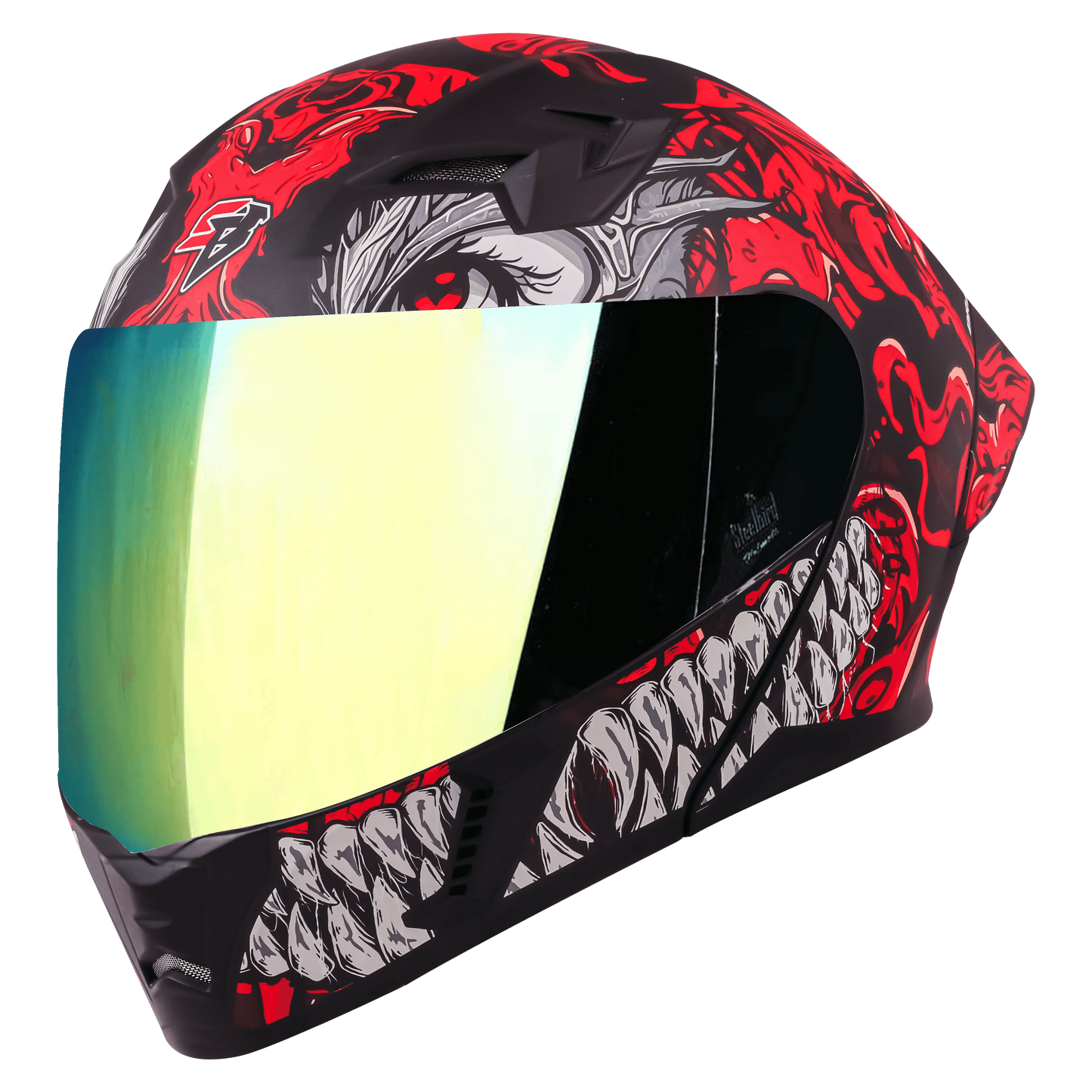STEELBIRD Sba 20 Draco Black Red Full Face Helmet