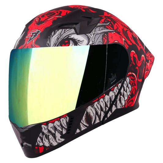 STEELBIRD Sba 20 Draco Black Red Full Face Helmet