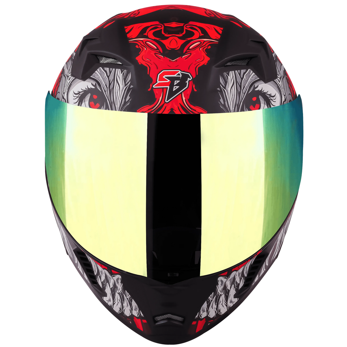 Steelbird Sba 20 Draco Black Red Full Face Helmet