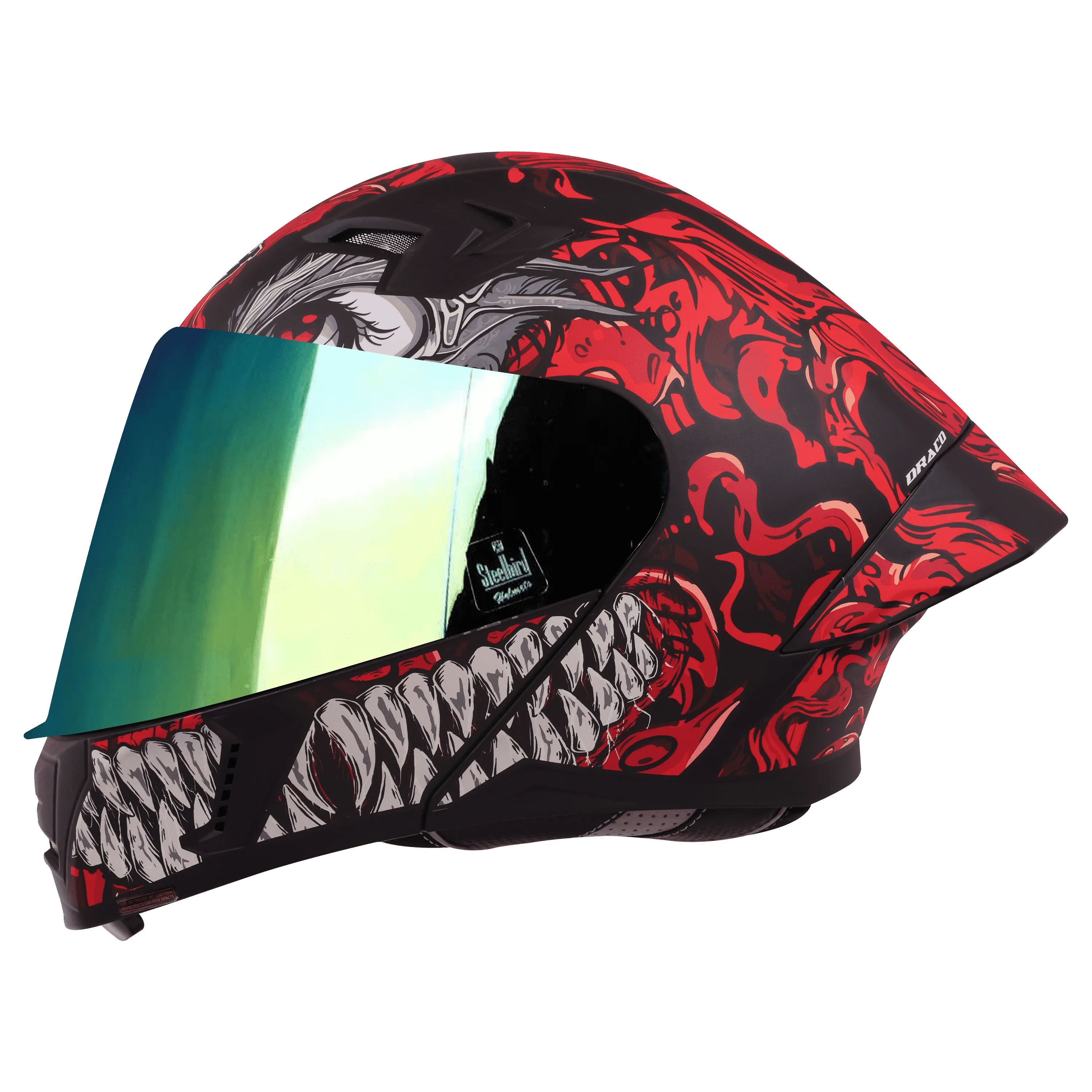 STEELBIRD Sba 20 Draco Black Red Full Face Helmet