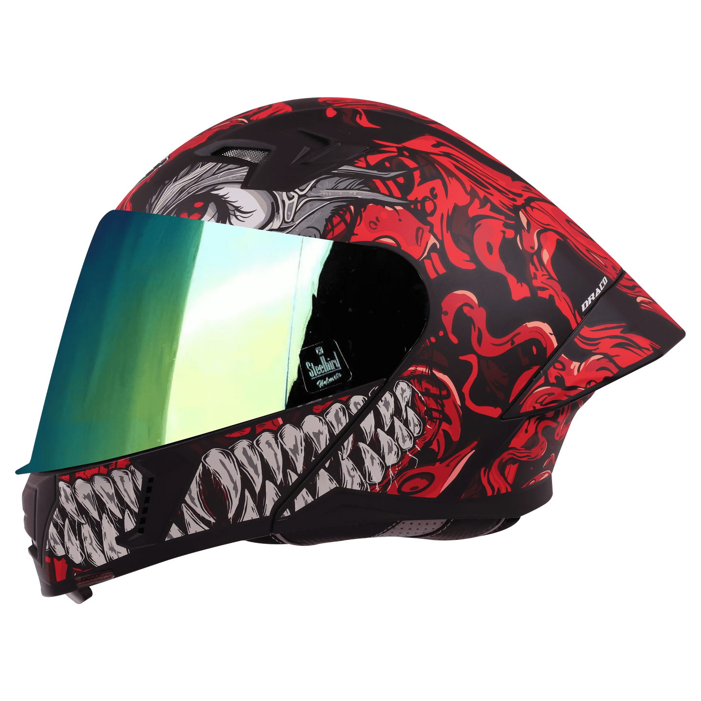 STEELBIRD Sba 20 Draco Black Red Full Face Helmet