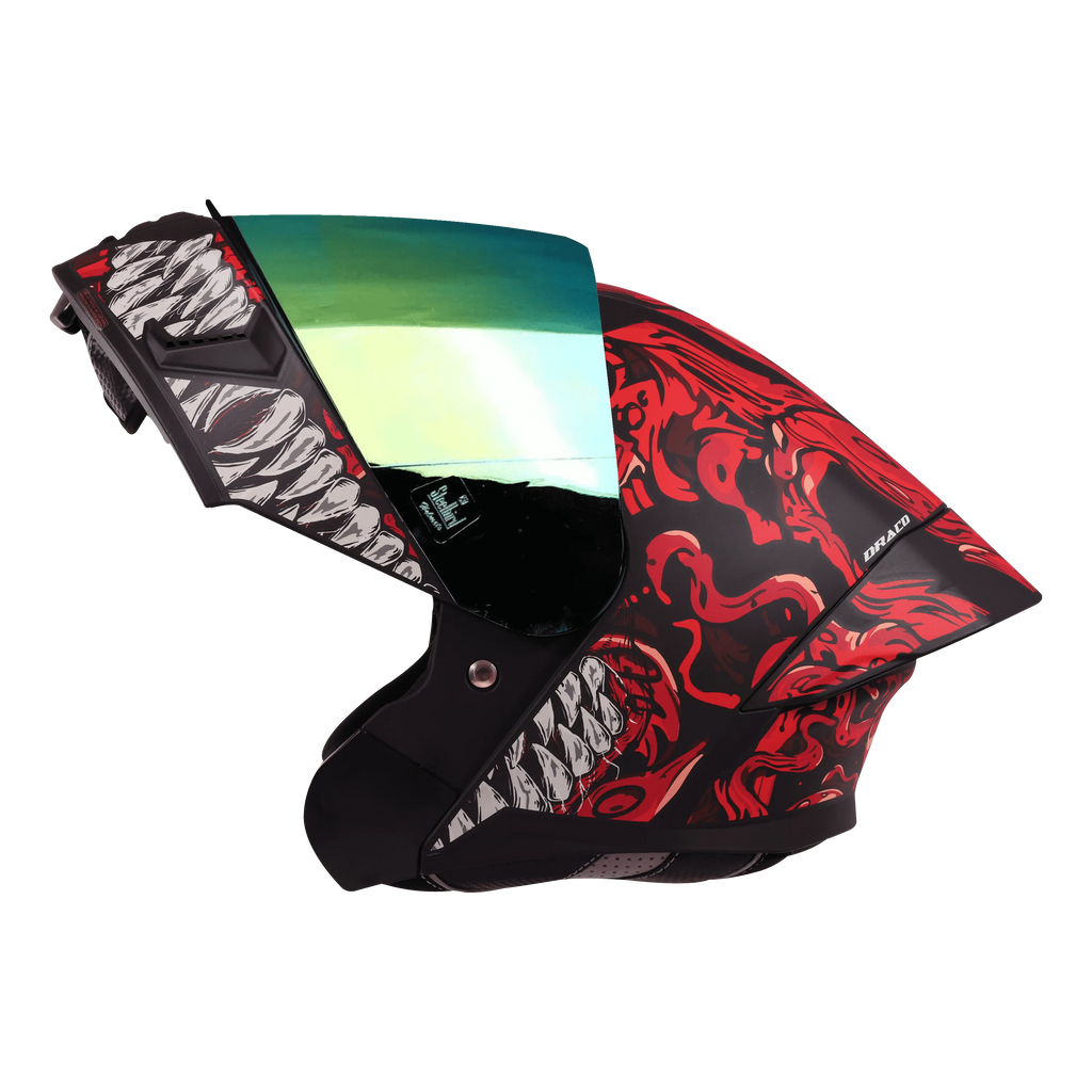 Steelbird Sba 20 Draco Black Red Full Face Helmet