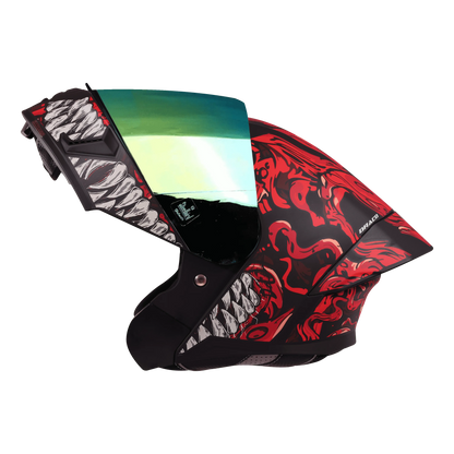 STEELBIRD Sba 20 Draco Black Red Full Face Helmet