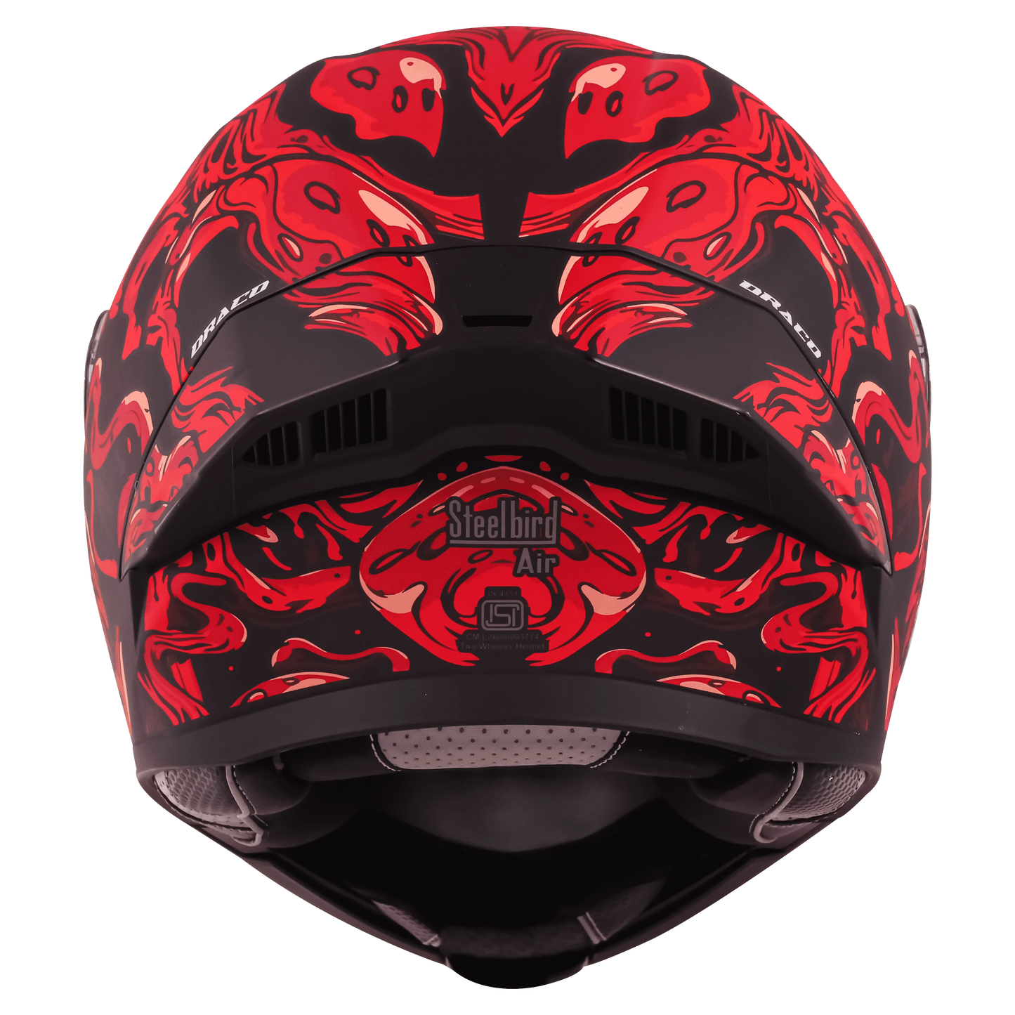 STEELBIRD Sba 20 Draco Black Red Full Face Helmet
