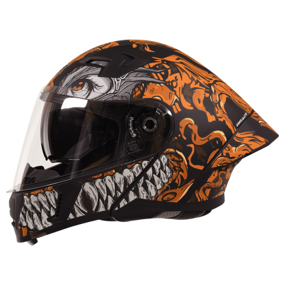 STEELBIRD Sba 20 Draco Matt Orange Flip Up Helmet