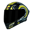 STEELBIRD Sba 20 Iss Bumble Glossy Black Neon Full Face Helmet