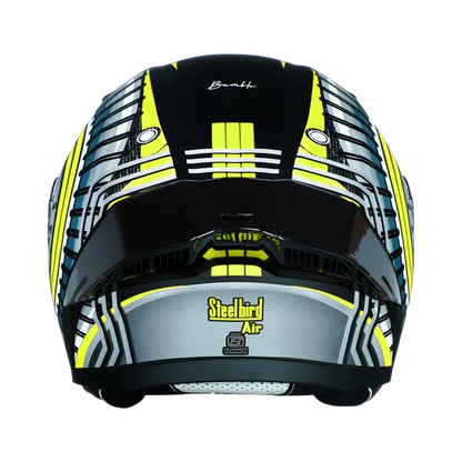 STEELBIRD Sba 20 Iss Bumble Glossy Black Neon Full Face Helmet