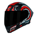 STEELBIRD Sba 20 Iss Bumble Glossy Black Red Full Face Helmet