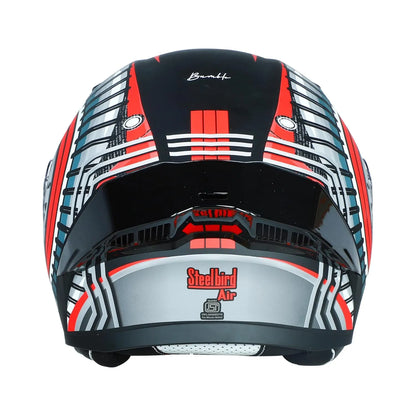 STEELBIRD Sba 20 Iss Bumble Glossy Black Red Full Face Helmet
