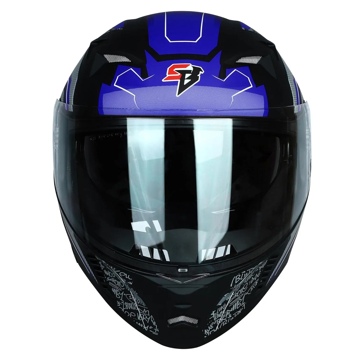 Steelbird Sba 20 Racer Black Blue Flip Up Helmet