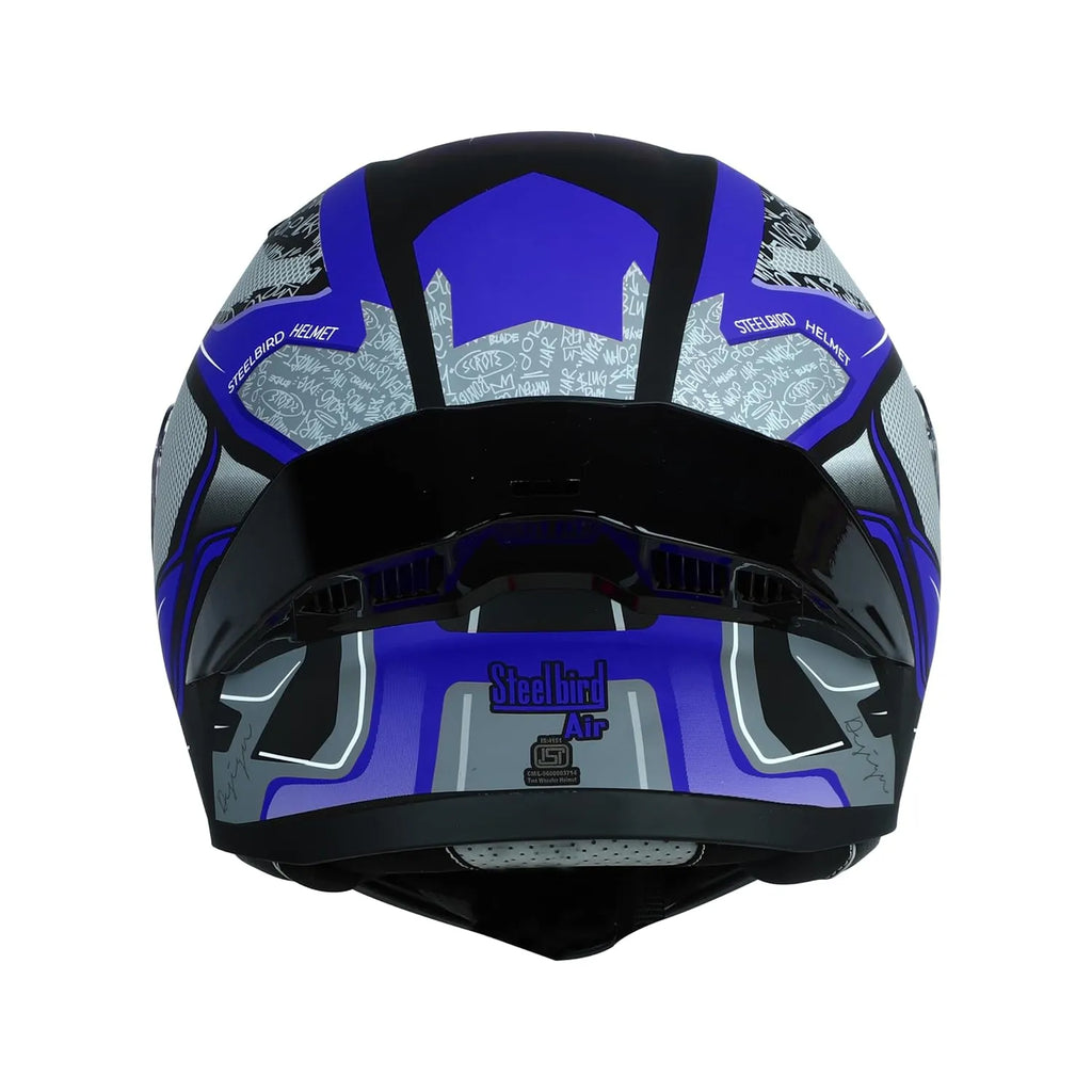 Steelbird Sba 20 Racer Black Blue Flip Up Helmet