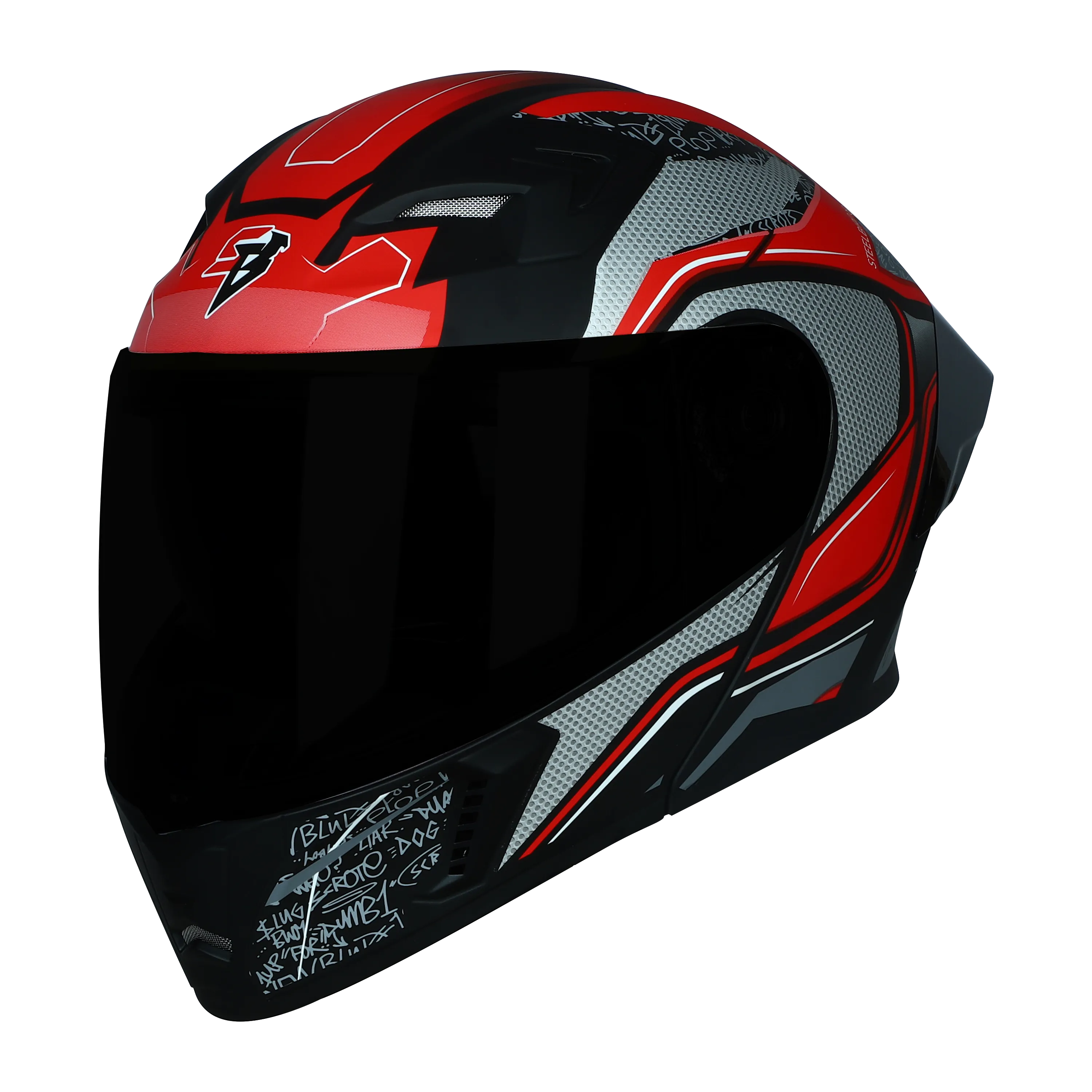 STEELBIRD Sba 20 Racer Glossy Black Red Full Face Helmet