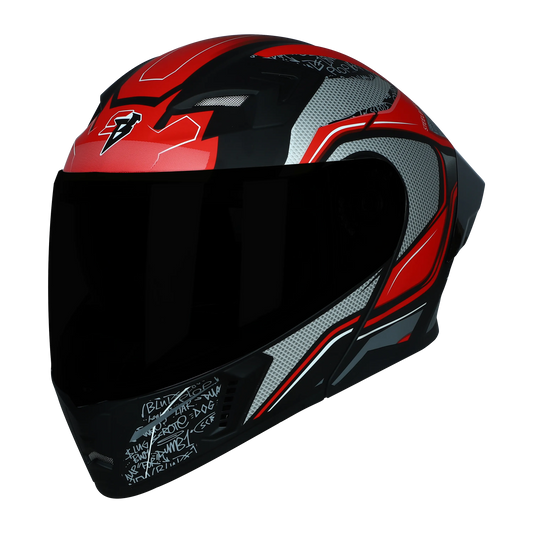 STEELBIRD Sba 20 Racer Glossy Black Red Full Face Helmet