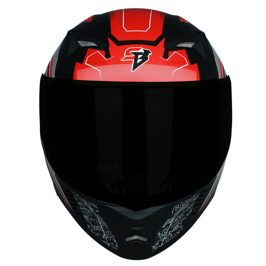 STEELBIRD Sba 20 Racer Glossy Black Red Full Face Helmet