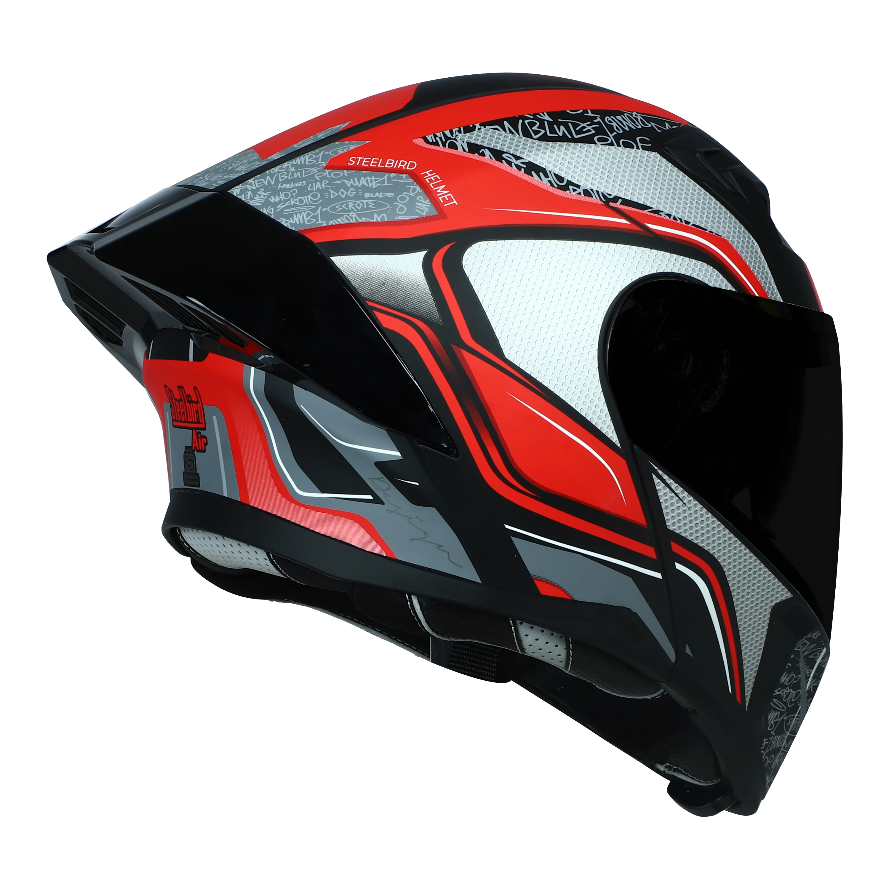STEELBIRD Sba 20 Racer Glossy Black Red Full Face Helmet