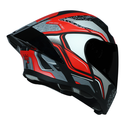 STEELBIRD Sba 20 Racer Glossy Black Red Full Face Helmet