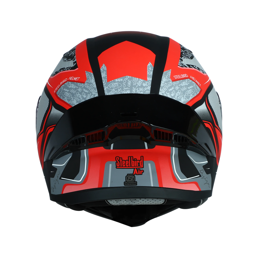 STEELBIRD Sba 20 Racer Glossy Black Red Full Face Helmet
