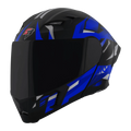 STEELBIRD Sba 20 Shield X Glossy Black Blue Flip Up Helmet