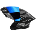 STEELBIRD Sba 20 Shield X Glossy Black Grey Flip Up Helmet