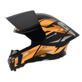 STEELBIRD Sba 20 Shield X Glossy Black Orange Flip Up Helmet