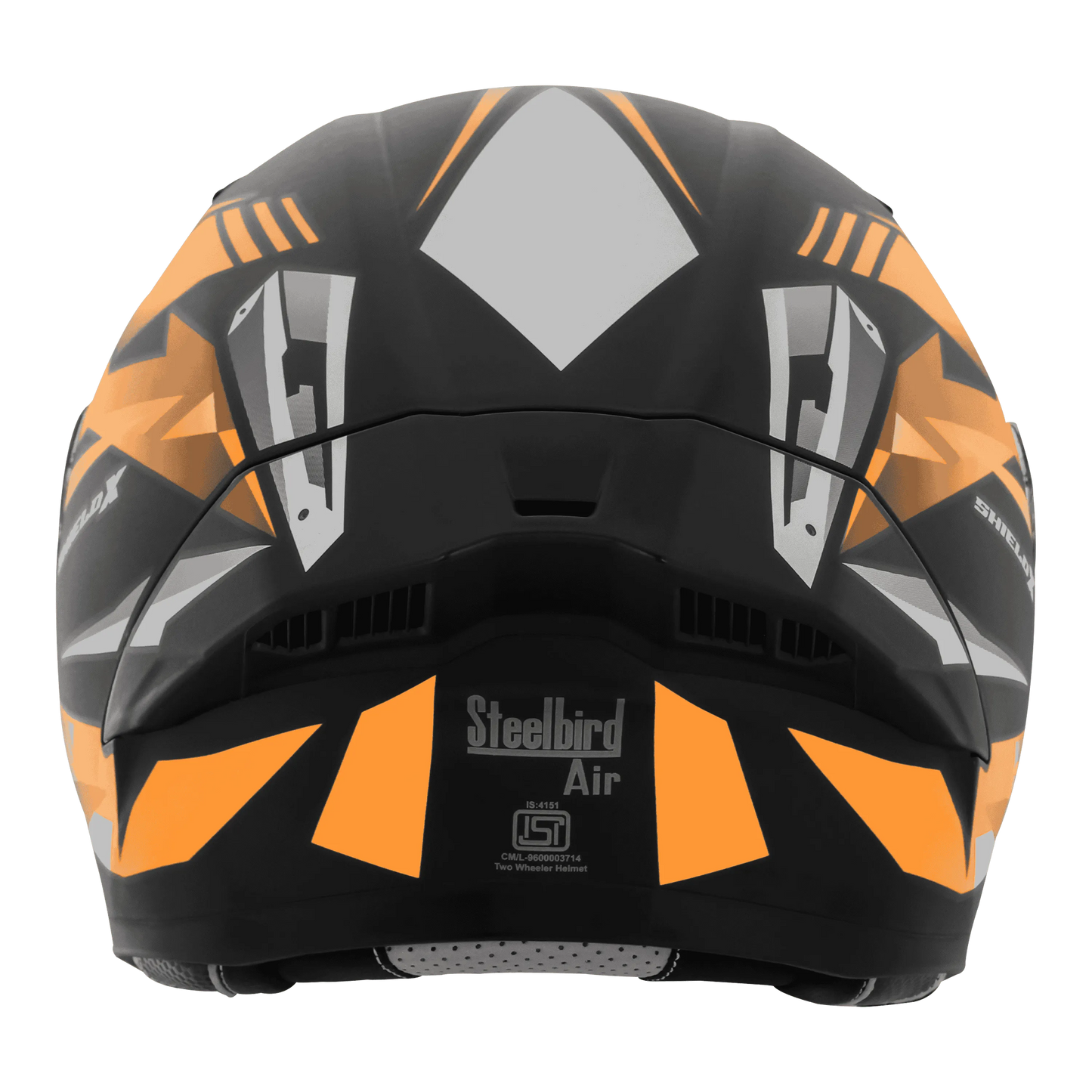 STEELBIRD Sba 20 Shield X Glossy Black Orange Flip Up Helmet