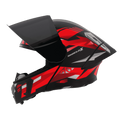 STEELBIRD Sba 20 Shield X Glossy Black Red Flip Up Helmet