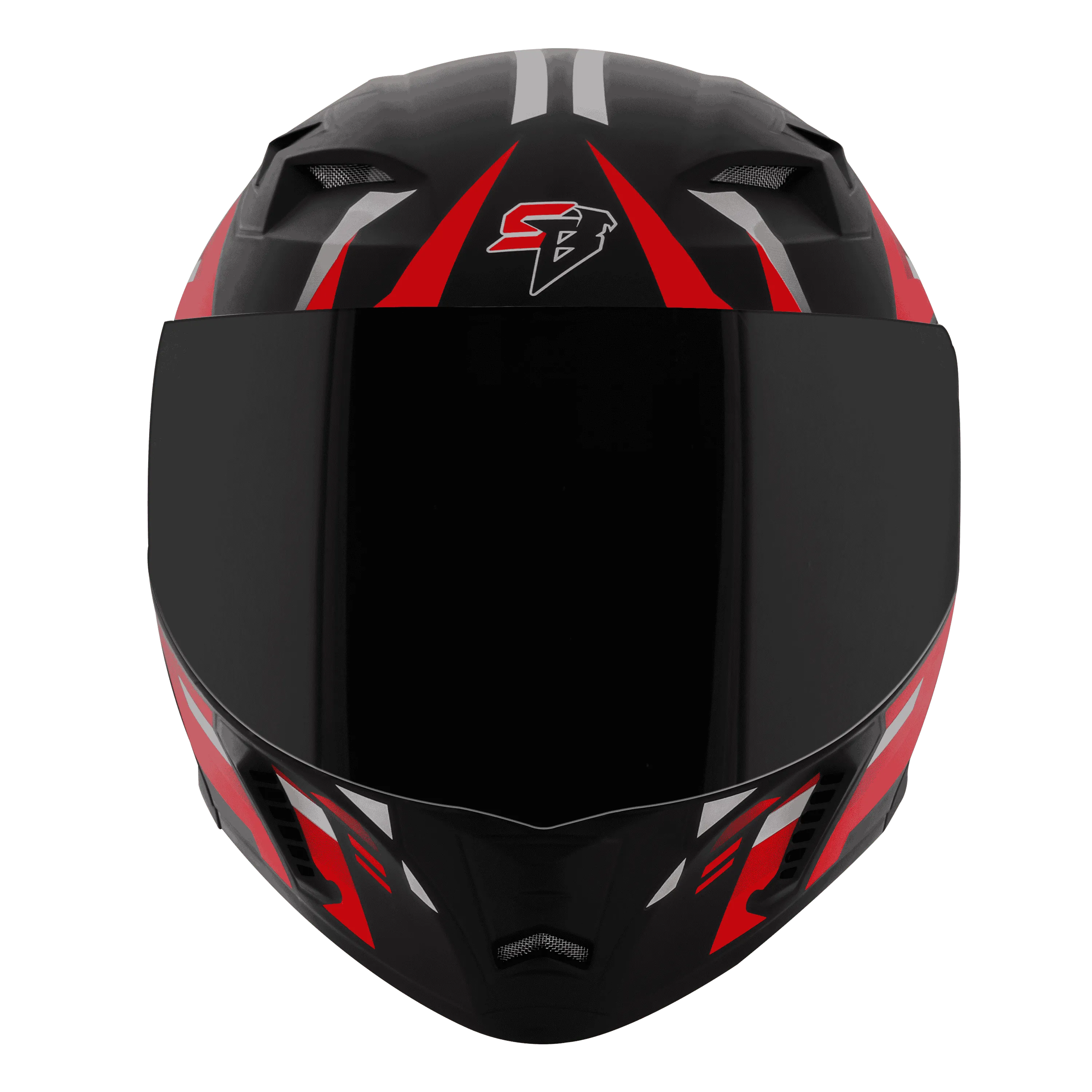 STEELBIRD Sba 20 Shield X Glossy Black Red Flip Up Helmet