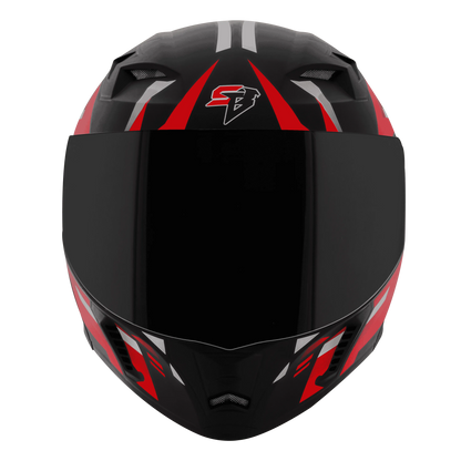 STEELBIRD Sba 20 Shield X Glossy Black Red Flip Up Helmet