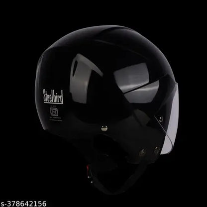 STEELBIRD Sbh 05 Triple Nine Glossy Black Half Face Helmet