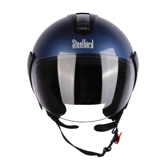 STEELBIRD Sbh 05 Triple Nine Glossy Honda Blue Half Face Helmet