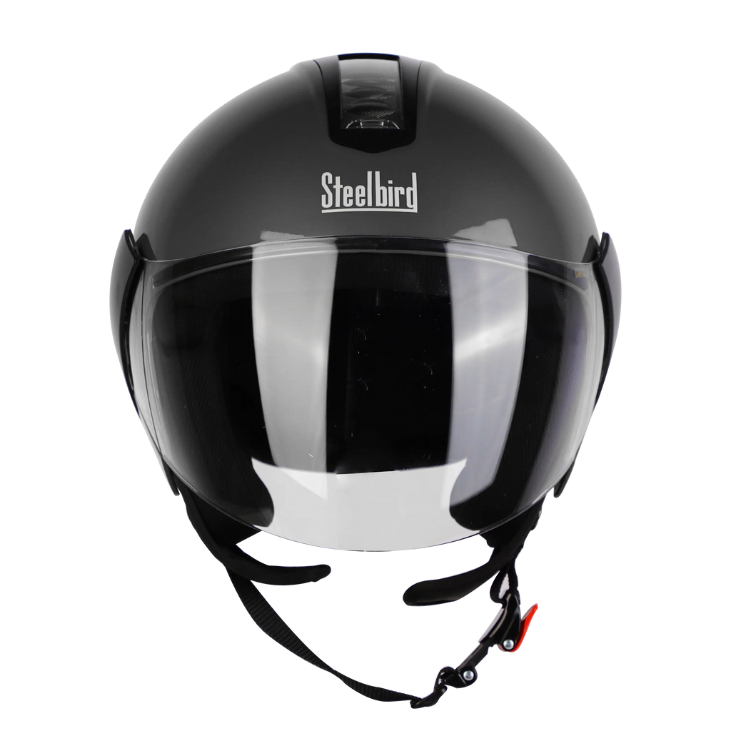 STEELBIRD Sbh 05 Triple Nine Glossy Honda Grey Half Face Helmet