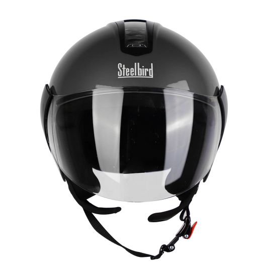 STEELBIRD Sbh 05 Triple Nine Glossy Honda Grey Half Face Helmet