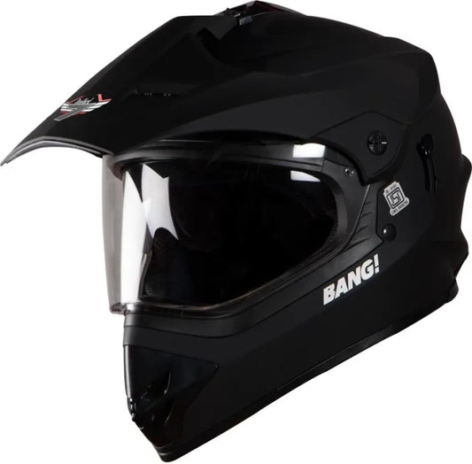 STEELBIRD Sbh 13 Bang Glossy Blackp Cap 600Mm Pl Off Road Helmet