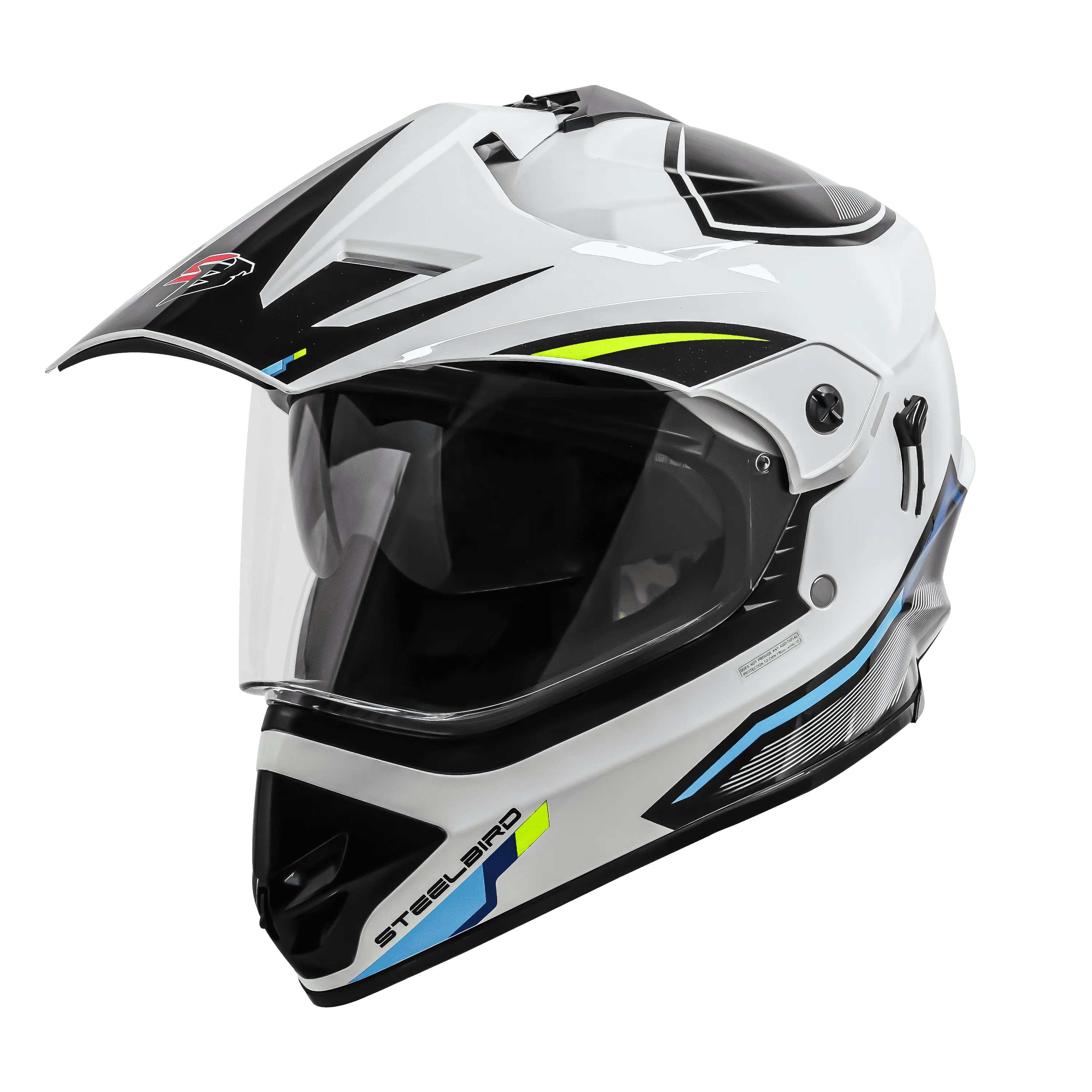 STEELBIRD Sbh 13 Iss Racer White Neon Off Road Helmet
