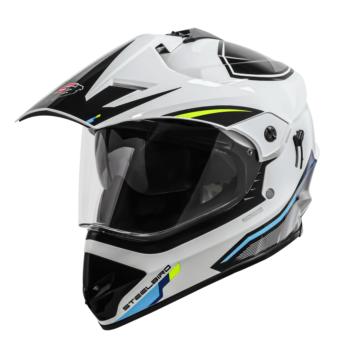 STEELBIRD Sbh 13 Iss Racer White Neon Off Road Helmet