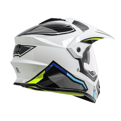 STEELBIRD Sbh 13 Iss Racer White Neon Off Road Helmet