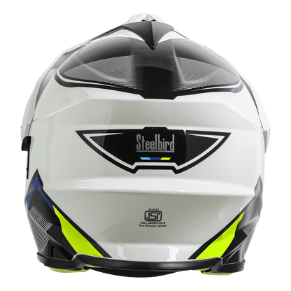 STEELBIRD Sbh 13 Iss Racer White Neon Off Road Helmet