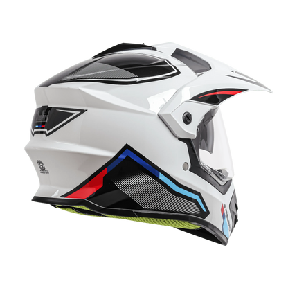 Steelbird Sbh 13 Racer White Red Off Road Helmet