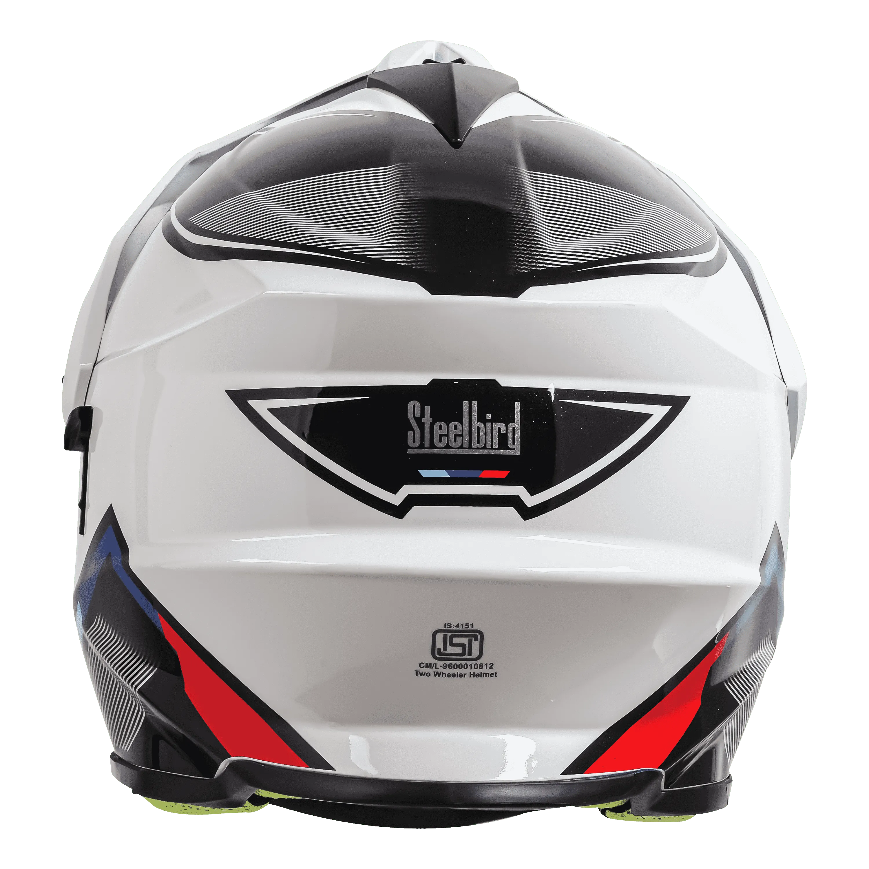Steelbird Sbh 13 Racer White Red Off Road Helmet