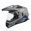 STEELBIRD Sbh 13 Racer Grey Blue Off Road Helmet