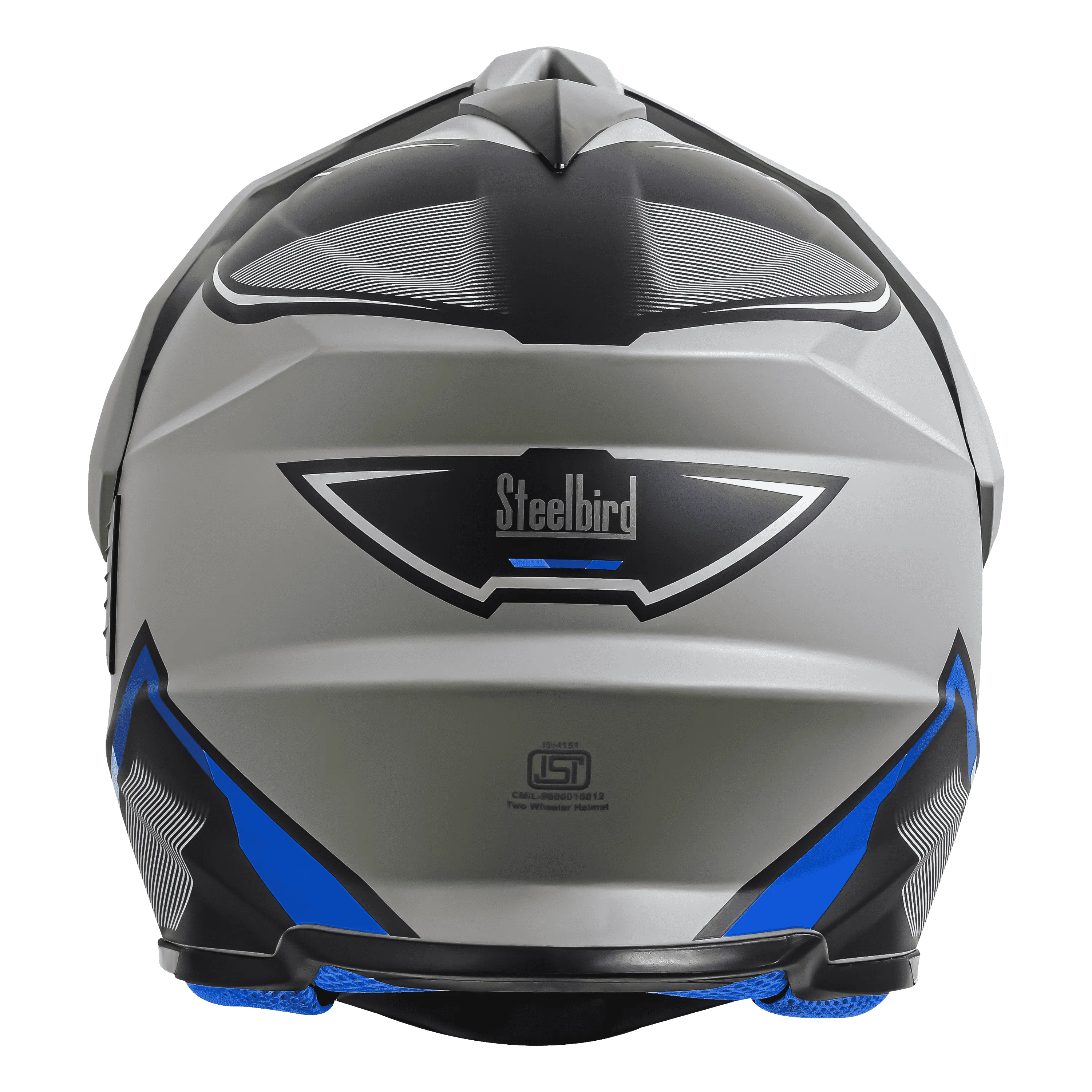 STEELBIRD Sbh 13 Racer Grey Blue Off Road Helmet