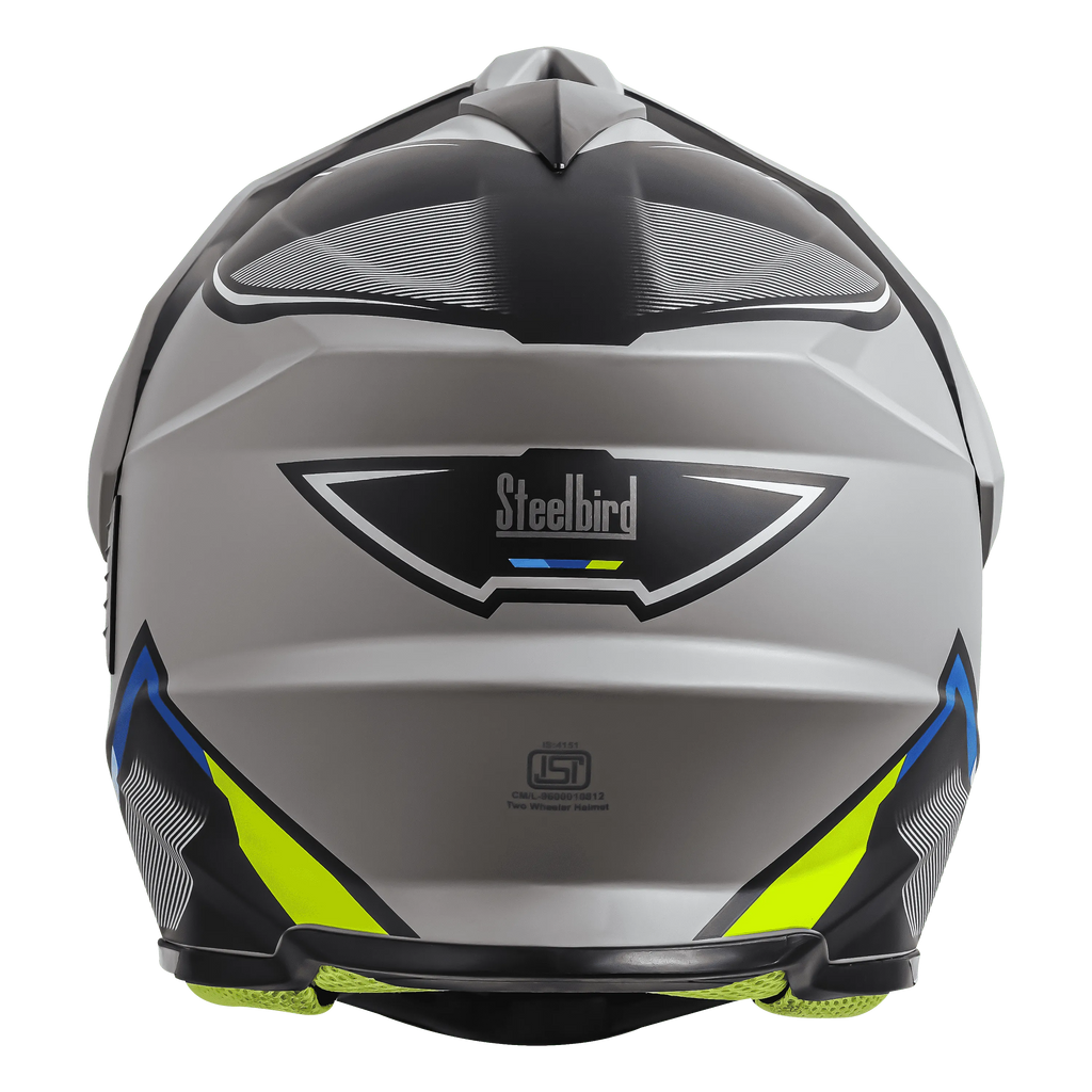 STEELBIRD Sbh 13 Racer Grey Neon Full Face Helmet
