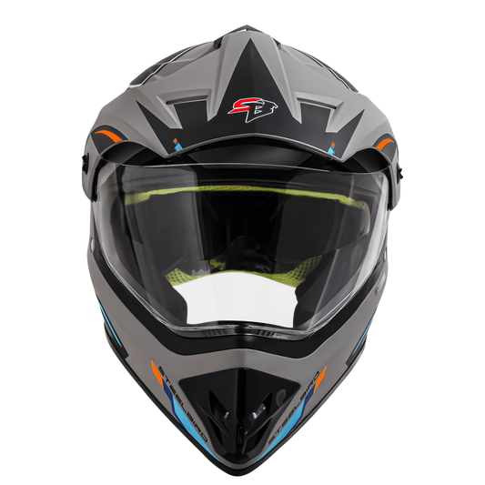 STEELBIRD Sbh 13 Racer Grey Orange Full Face Helmet