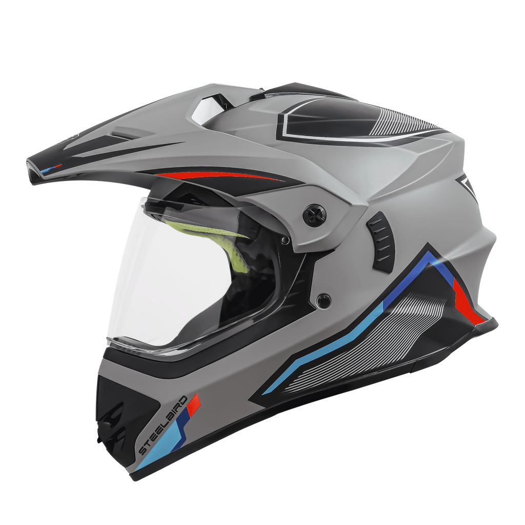 STEELBIRD Sbh 13 Racer Grey Red Off Road Helmet
