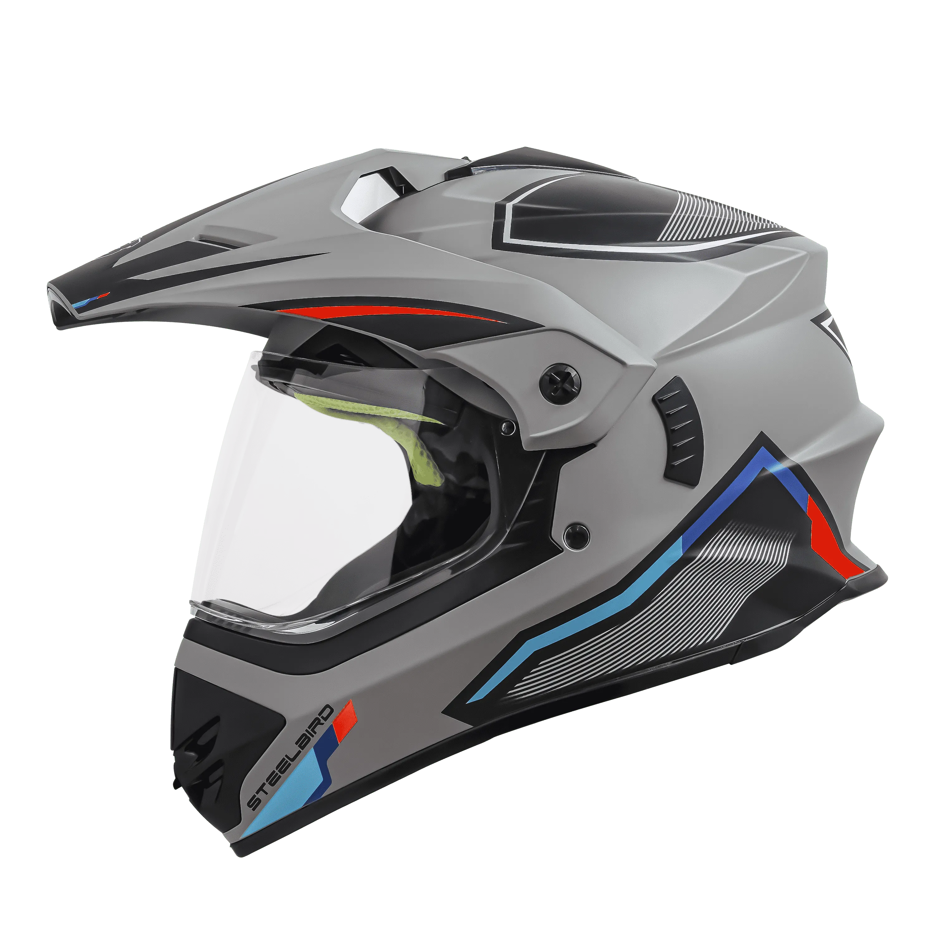 STEELBIRD Sbh 13 Racer Grey Red Off Road Helmet