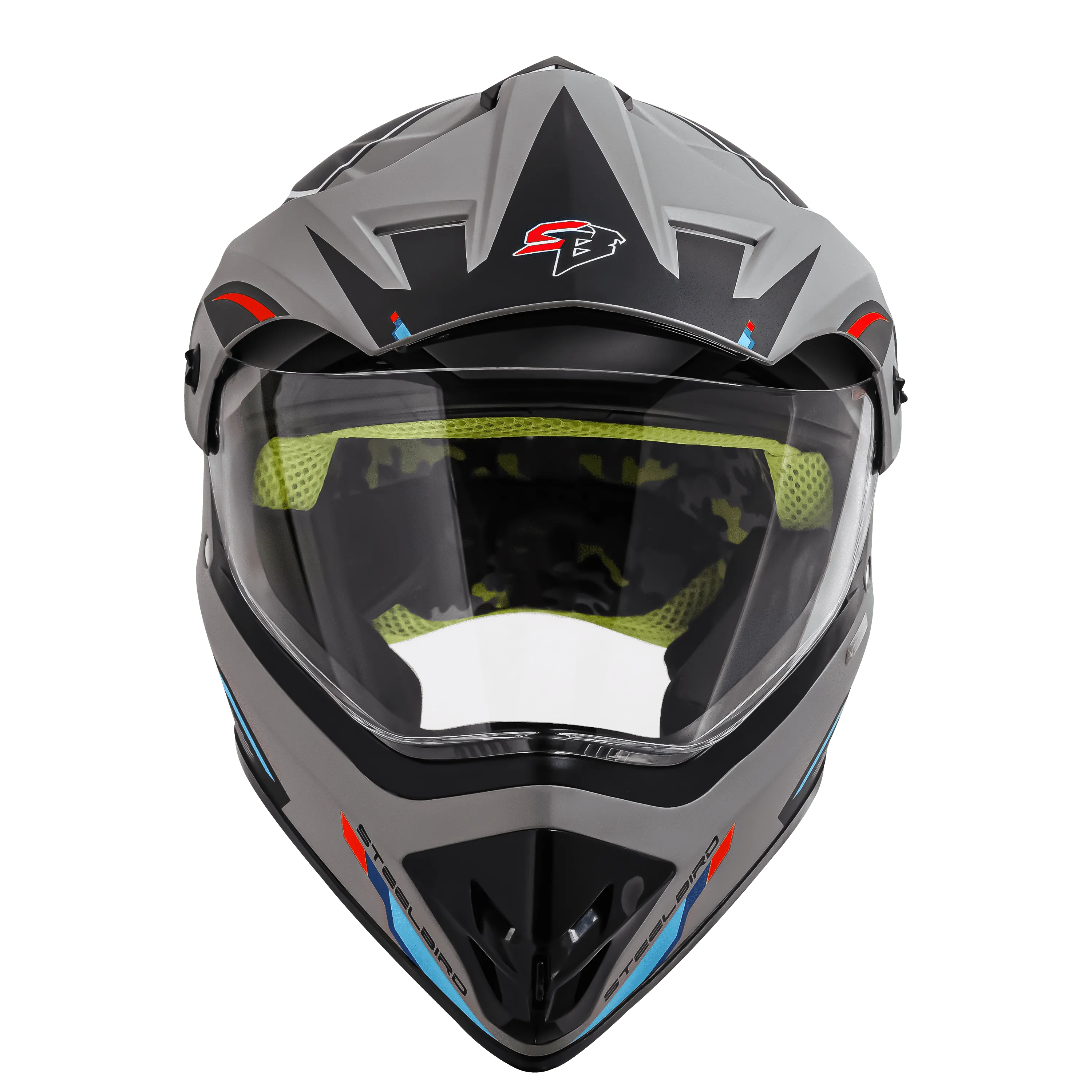 STEELBIRD Sbh 13 Racer Grey Red Off Road Helmet