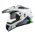 STEELBIRD Sbh 13 Racer White Green Full Face Helmet